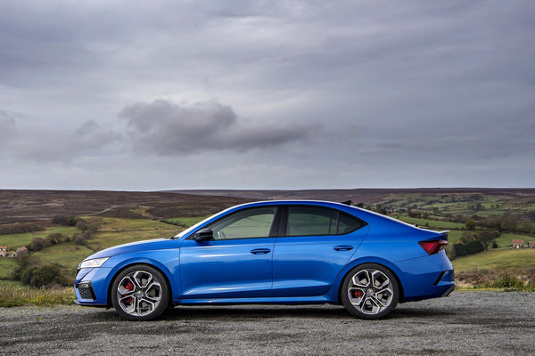 Blue Mk4 Skoda Octavia VRS on Lowering Springs